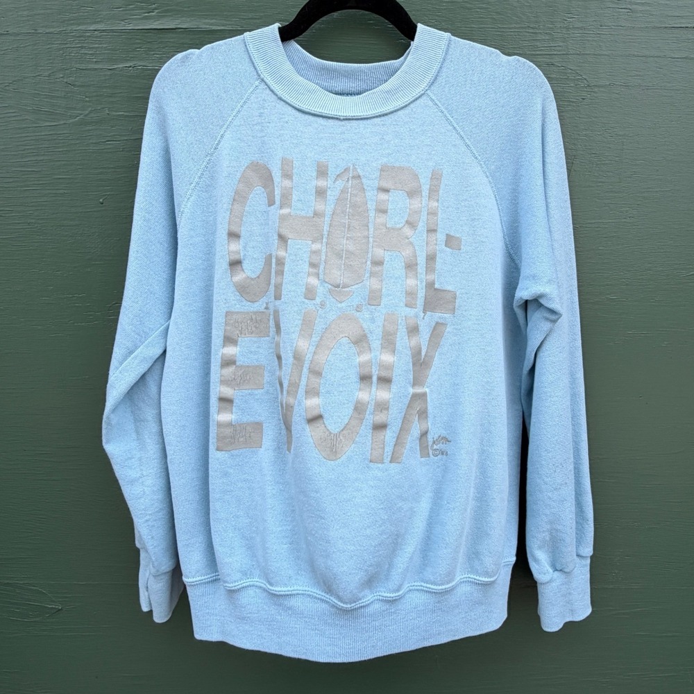 Vintage 1987 Bassett-Walker‎ Charlevoix Michigan Sweatshirt Blue Medium USA M